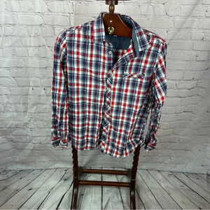 Lee Cooper red white blue plaid shirt size medium